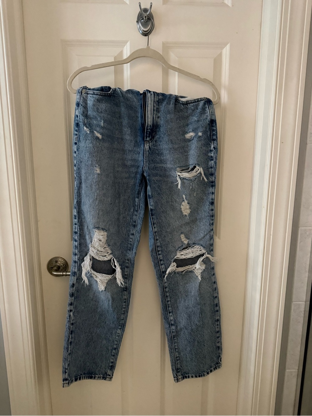 Garage Denim Women’s Vintage Straight Jeans in Acid Wash Blue